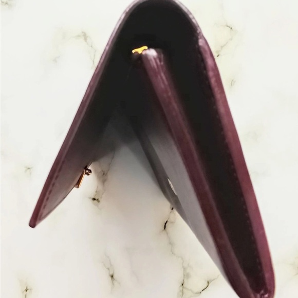 Yves Saint Laurent Chocolate Leather Wallet with Gold Accent - Picture 9 of 12